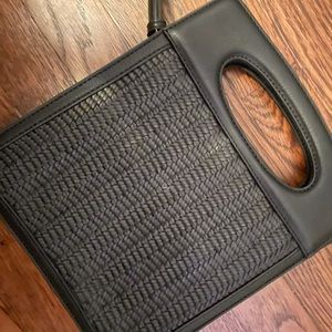 Anthropologie Faux-leather Black Purse